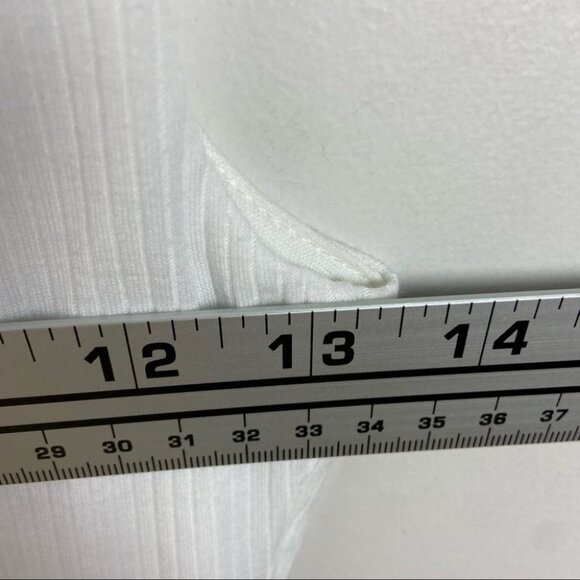 NEW Nordstrom AFRM Striped Bodysuit Double V Neck Mooni White Size XS Minimalist - Picture 9 of 12